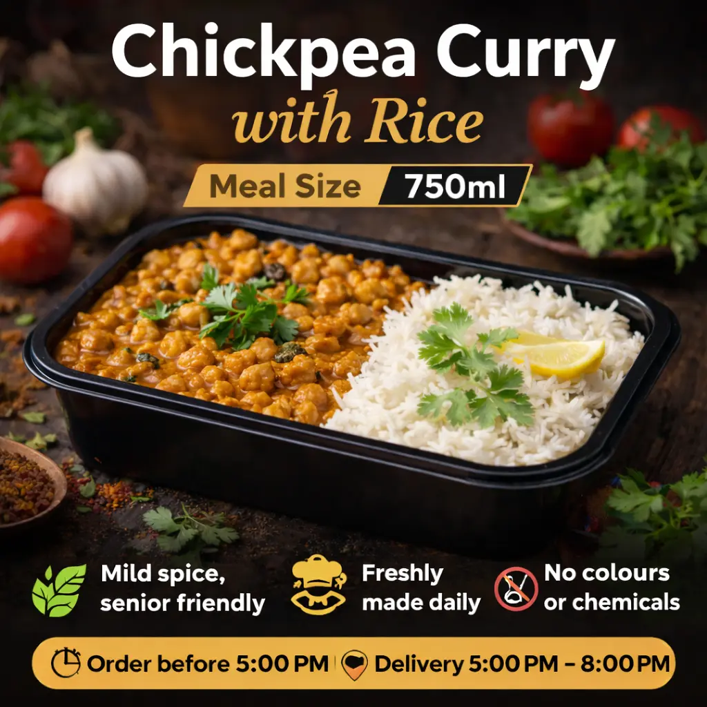 Chickpea Curry with Steamed Rice
